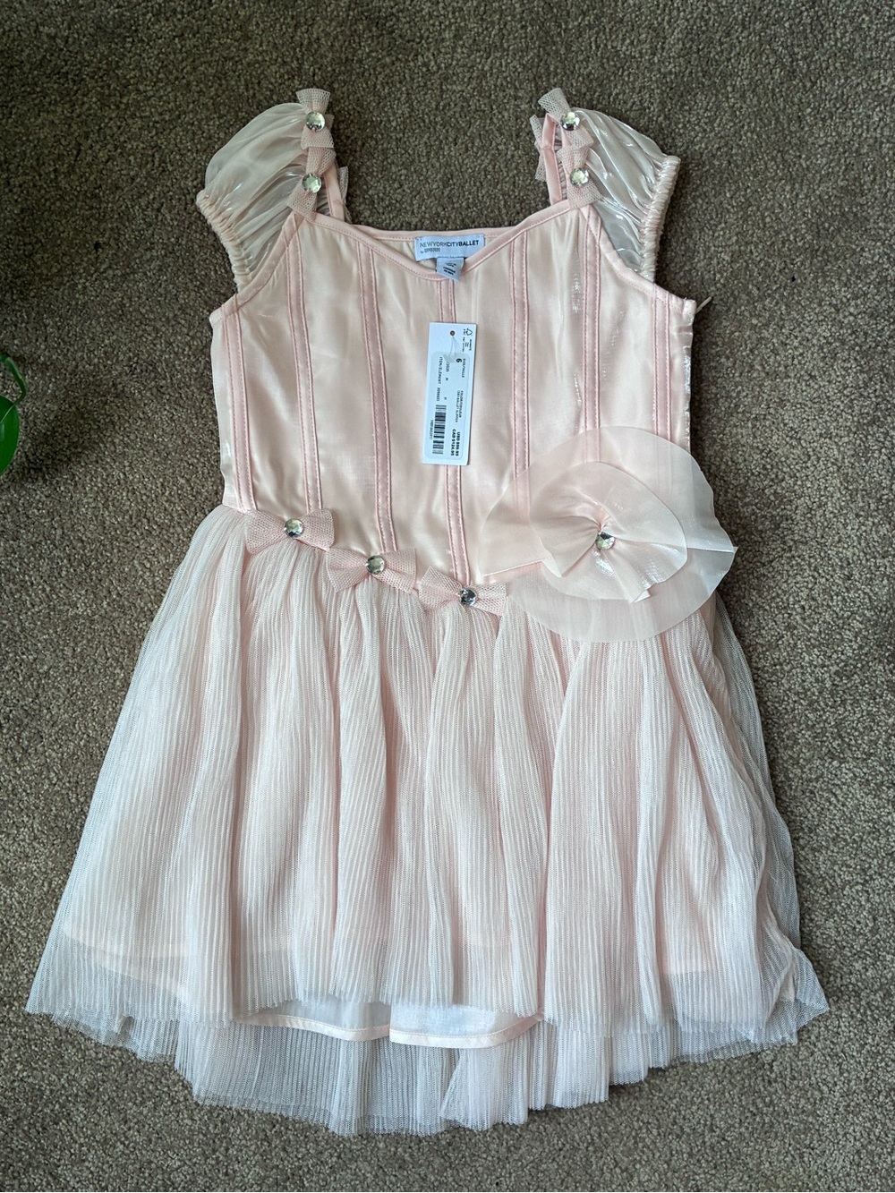 Gymboree New York City Ballet Light Pink Girls Party Dress with Floral Accent